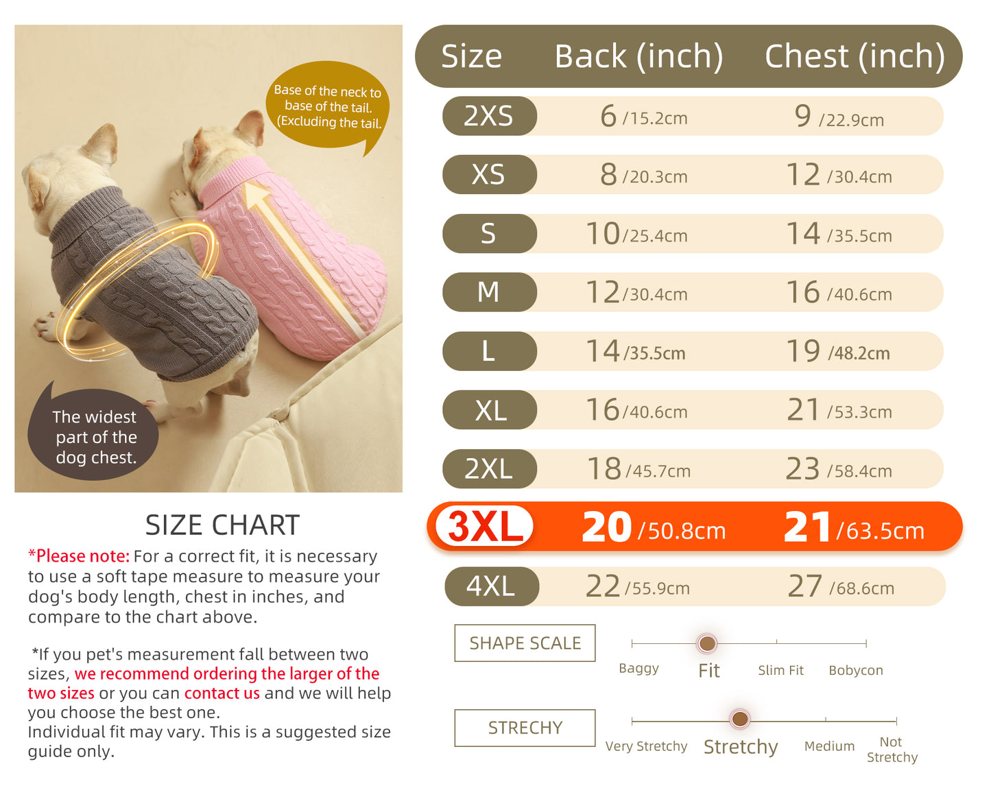 2 Pack Dog Sweaters for Small Dogs - Puppy Medium Warm Clothes in Winter, Turtleneck Pullover Design for Boy Girl Pet, Doggie, Cat, Kitten Chihuahua Bulldog Pug Beagles (XS, Pink, Beige)