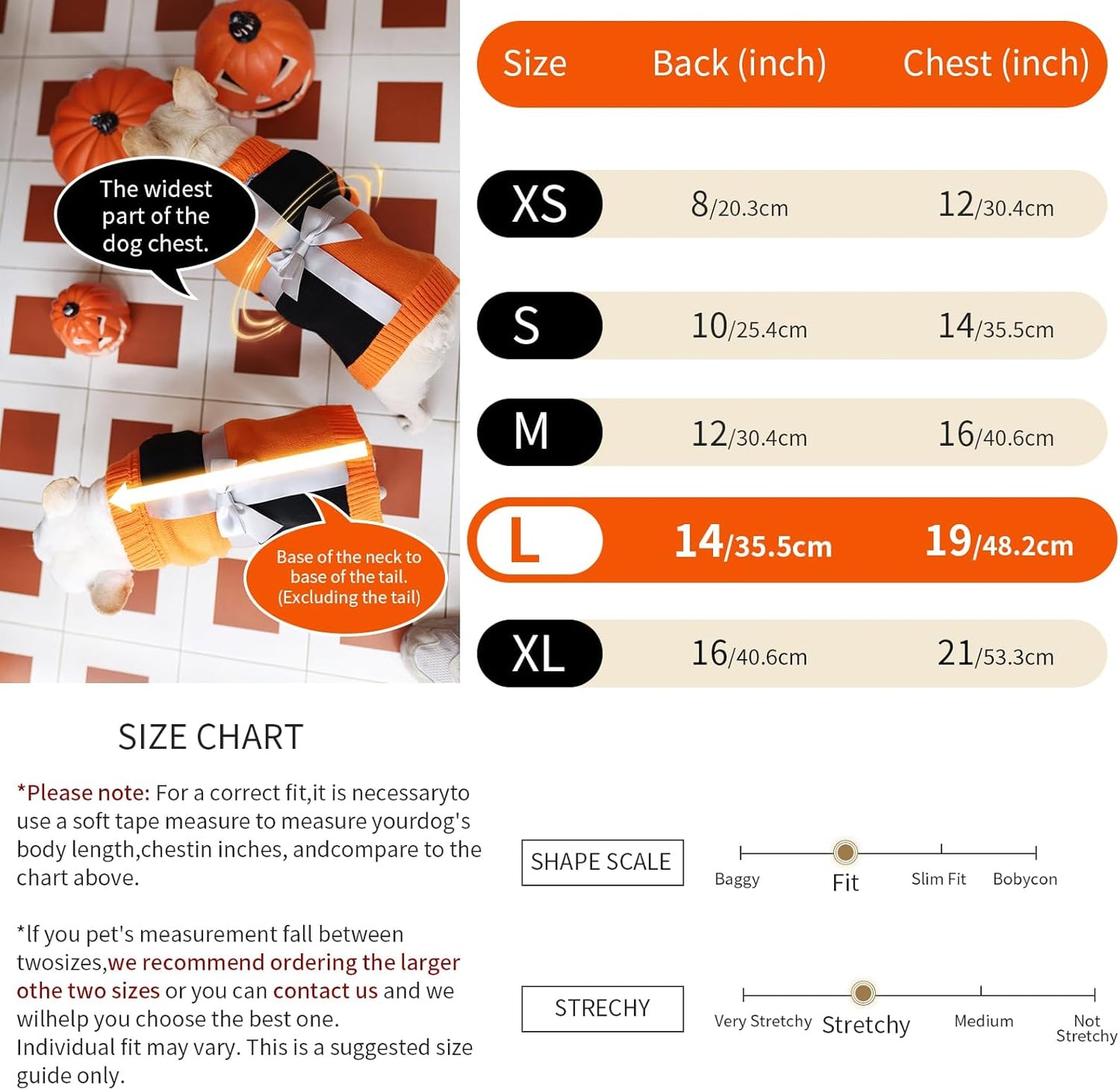 Dog Halloween Sweater for X-Large Size Dog - Puppy Gift Medium Warm Large Pumpkin Clothes in Winter, Turtleneck Pullover Design for Boy Girl Pet, Doggies, Cat, Pug Bulldog