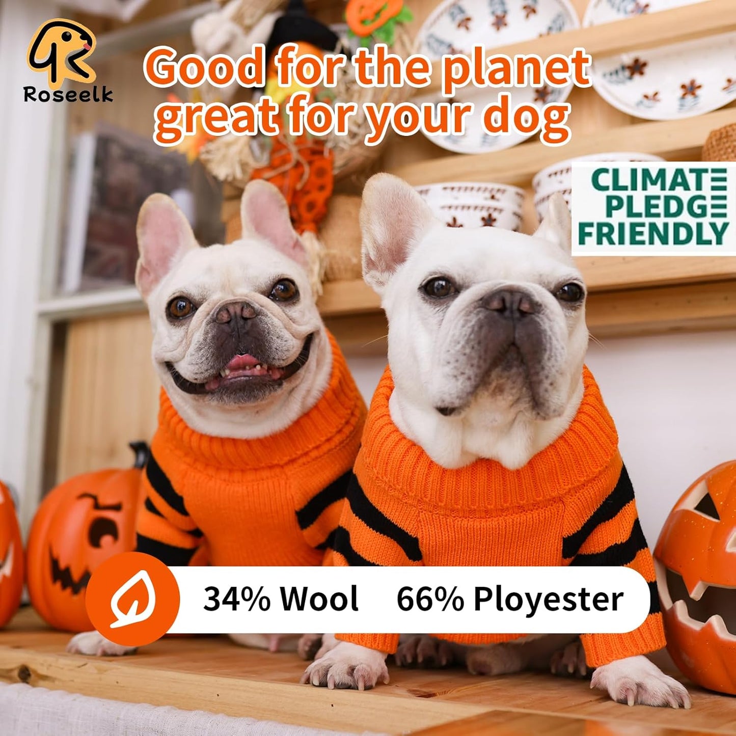 Dog Halloween Sweater for X-Large Size Dog - Puppy Gift Medium Warm Large Pumpkin Clothes in Winter, Turtleneck Pullover Design for Boy Girl Pet, Doggies, Cat, Pug Bulldog