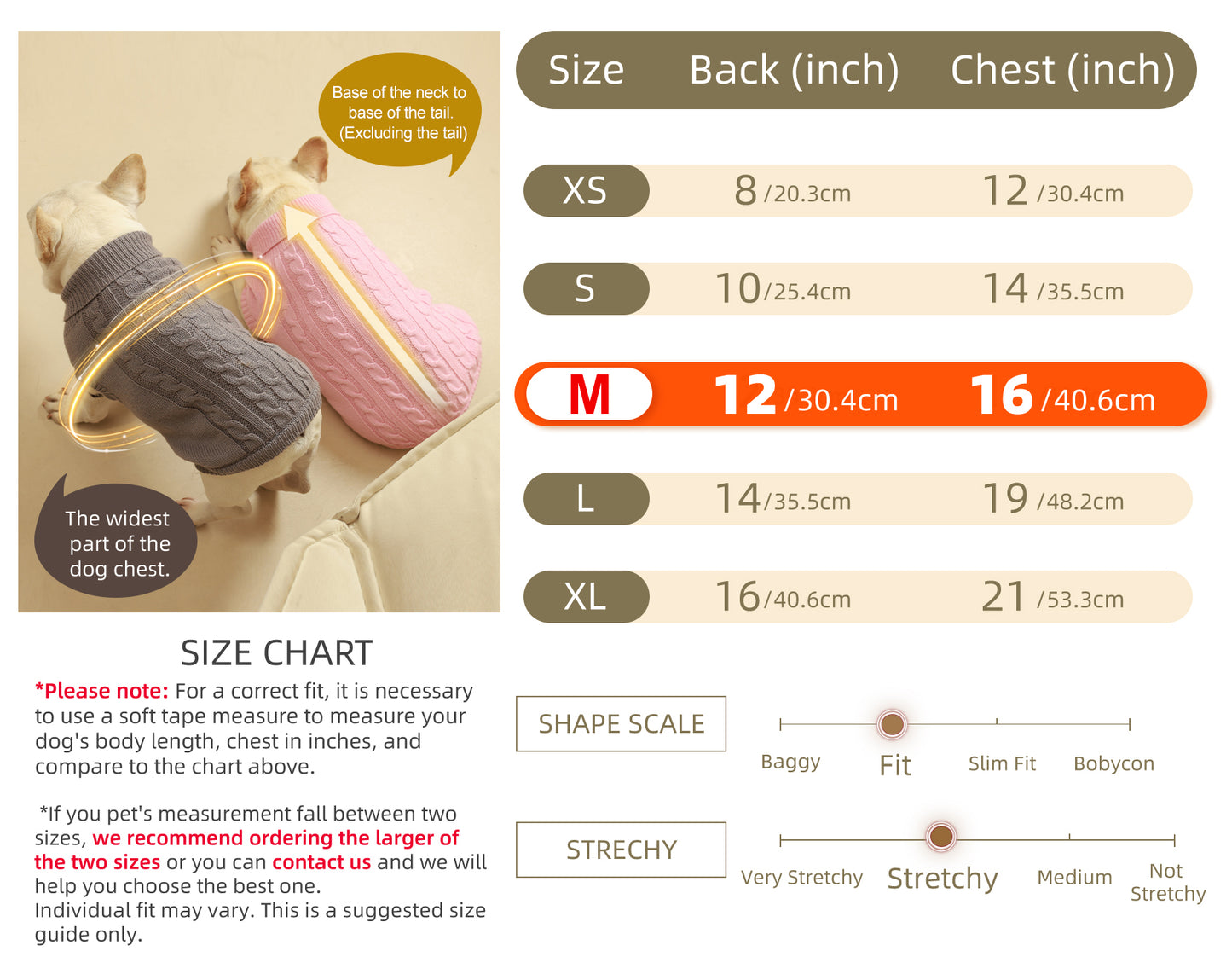 2 Pack Dog Sweaters for Small Dogs - Puppy Medium Warm Clothes in Winter, Turtleneck Pullover Design for Boy Girl Pet, Doggie, Cat, Kitten Chihuahua Bulldog Pug Beagles (XS, Pink, Beige)