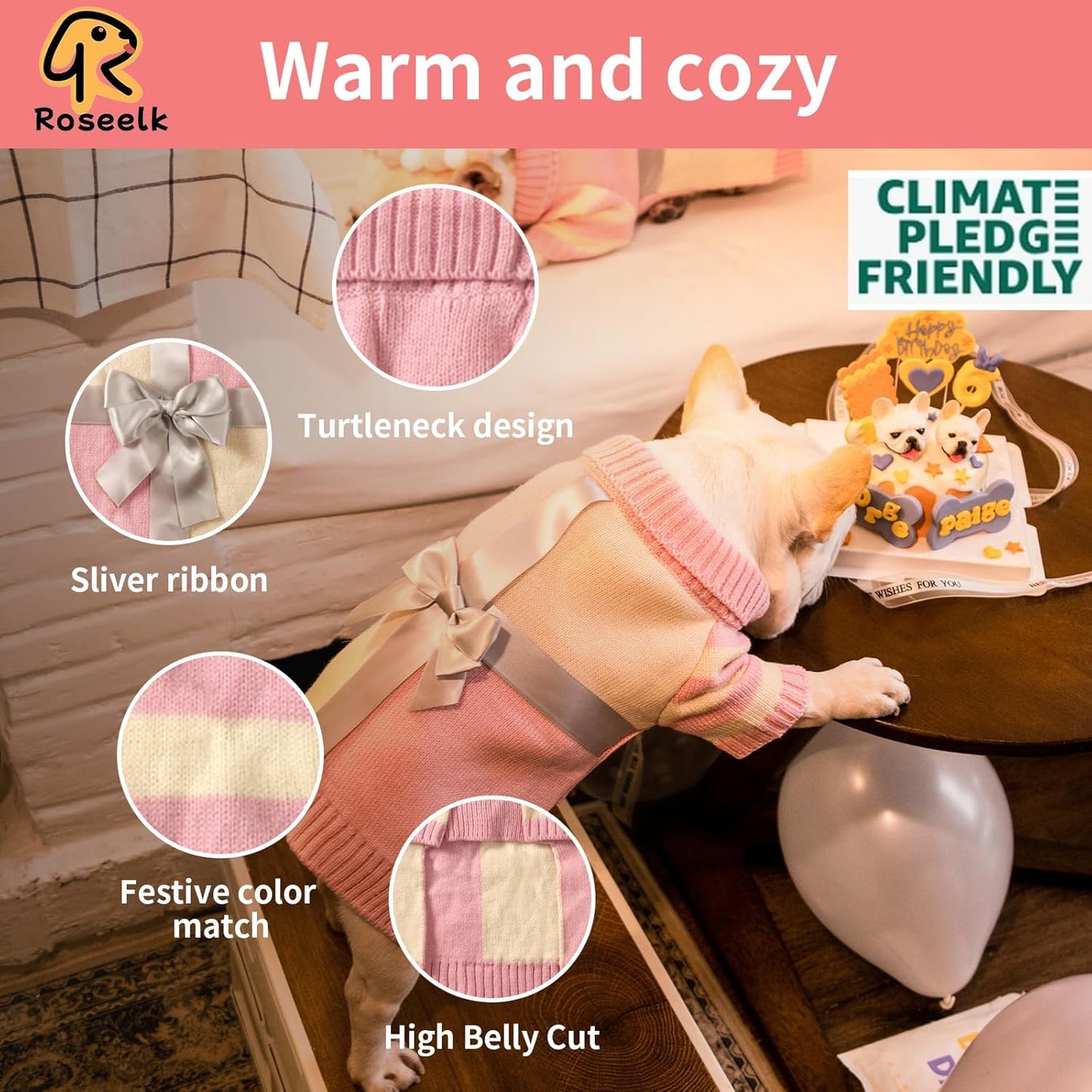 Dog Sweater for X-Large Size Dog - Puppy Gift Medium Large Warm Clothes in Winter, Turtleneck Pullover Design for Boy Girl Pet, Doggies, Cat, Weiner Pug Bulldog Beagles